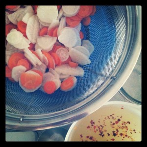 Daikon and Carrots